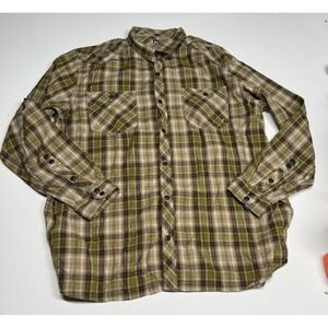 REI Cooperative Mens Button up Shirt Plaid Size 2XL Long Sleeve Adult Cotton